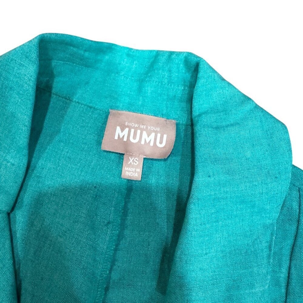 Show Me Your Mumu Bicoastal Blazer Romper Seafoam Linen XS Button Front Summer - Picture 12 of 13